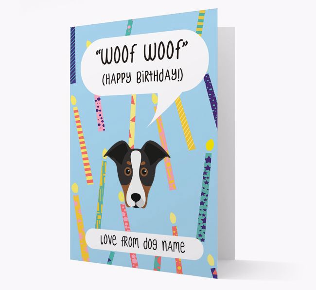 Personalized 'Woof Woof' Birthday Card with {breedFullName} Icon